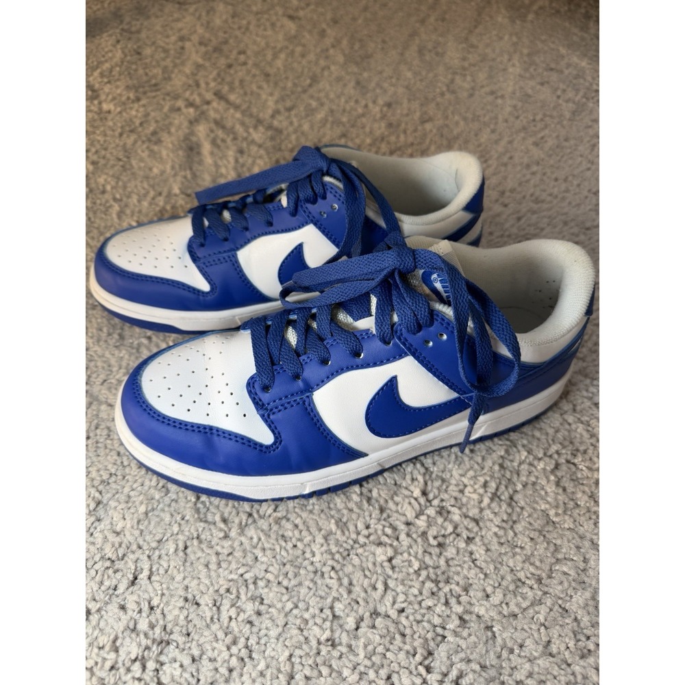 Nike Dunk Low Retro Women's Kentucky Sneakers Shoes Size 7 White Blue CU1726-100